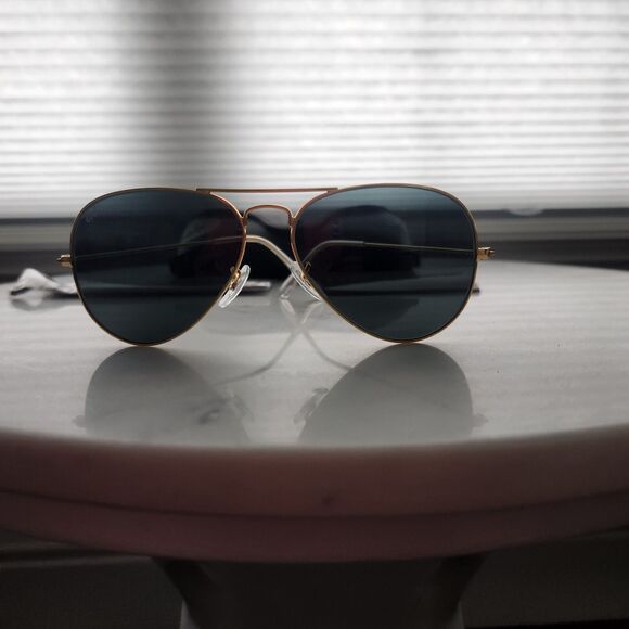 Rayban RB3025 aviator large metal L0205 58-14 135 3n Arista Gold/Green lens - Picture 7 of 11